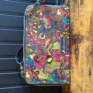 Sakroots wallet with cross body strap